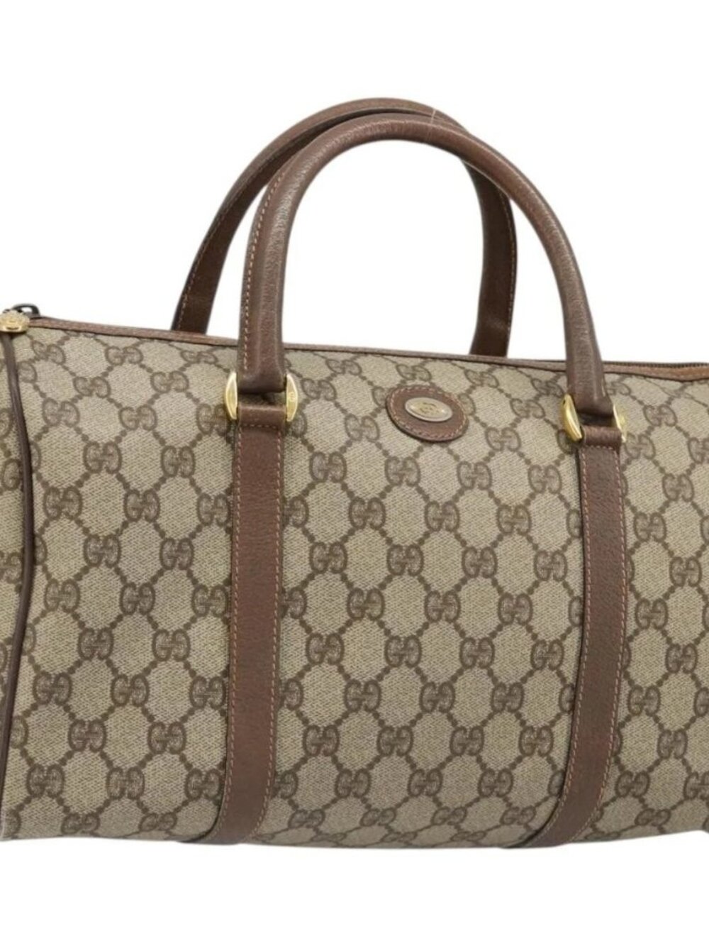 GUCCI GG Supreme Hand Bag PVC Beige Gold 002 39 6842 Auth ka4795